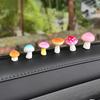 6 Pieces Mini Mushroom Figurine Computer Decors Small Statues Decoration Resin Creative Ornaments