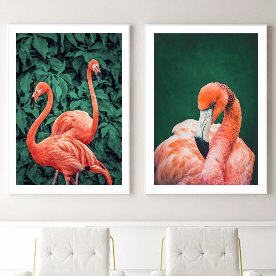 Ара Фламинго Жираф Тигр Павлин Тропические животные Плакаты на скандинавскую тему и принты настенная живопись на холсте Декор для дома и комнаты