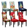 Christmas Chair Cover Dustproof Cartoon Santa Snowman Print New Year Party Decoration
