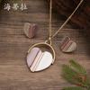 Новый цвет масляной живописи любовь серьги-пусеты подвеска набор женский простой и милый серьги-пусеты в виде сердца ожерелье набор