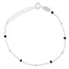 [Q2868] - Silver Bracelet 'Boho' Black Silver - 2 Mm