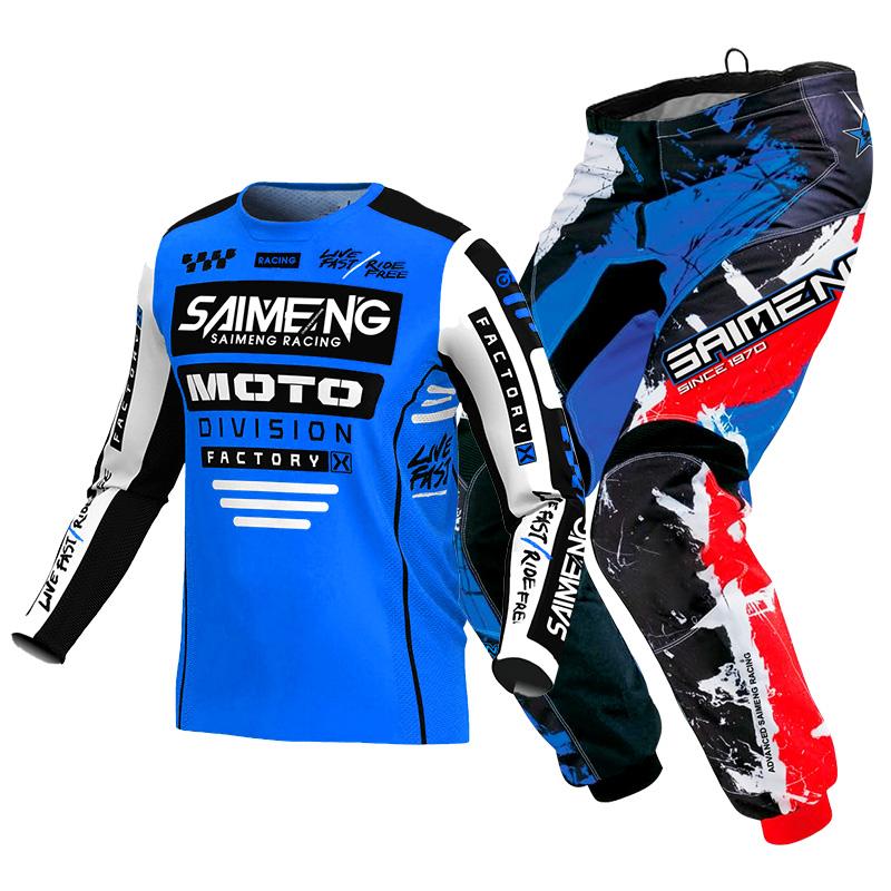 Комплект экипировки для мотокросса для детей 4 5 6 7 8 9 10 11 12 13 лет Молодежный детский мотоциклетный костюм для мальчиков и девочек, майка, штаны, гоночный костюм для бездорожья, эндуро, мотокросса, горного велосипеда