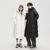Модная длинная мужская зимняя пуховая куртка 2025 года - Белый утиный пух, Повседневный гонконгский стиль, Однотонная, Теплая верхняя одежда