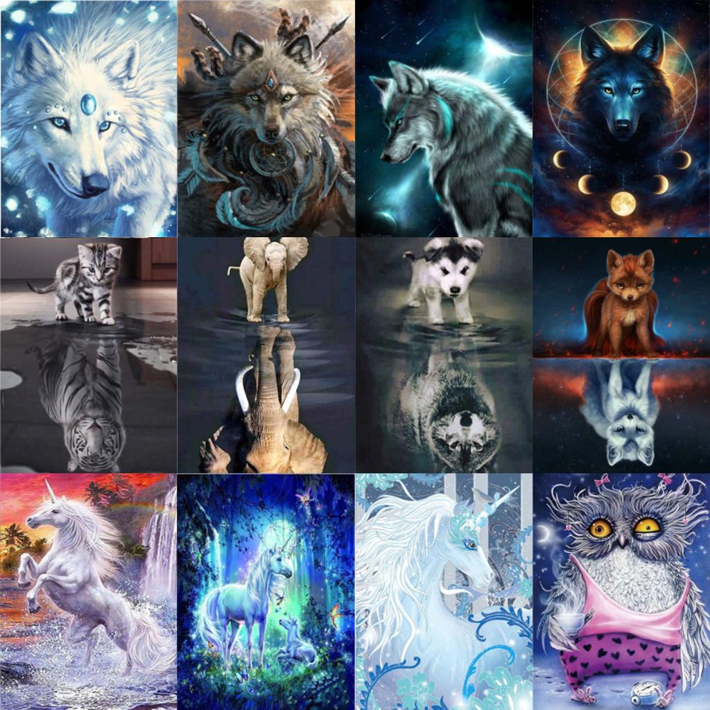 5D Diamond Painting Diy Cartoon Animal Pattern Full Diamond Handmade Diamond Embroidery Mosaic Home Living Room Decoration