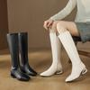 Square head but knee boots women's autumn and winter new temperament high heel thin boots thick heel large size tall knight boots