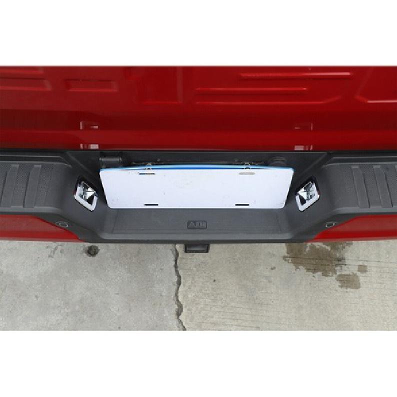 Exterior Rear License Plate Light Lamp Decor Cover Trim For Ford F150 21+ Chrome