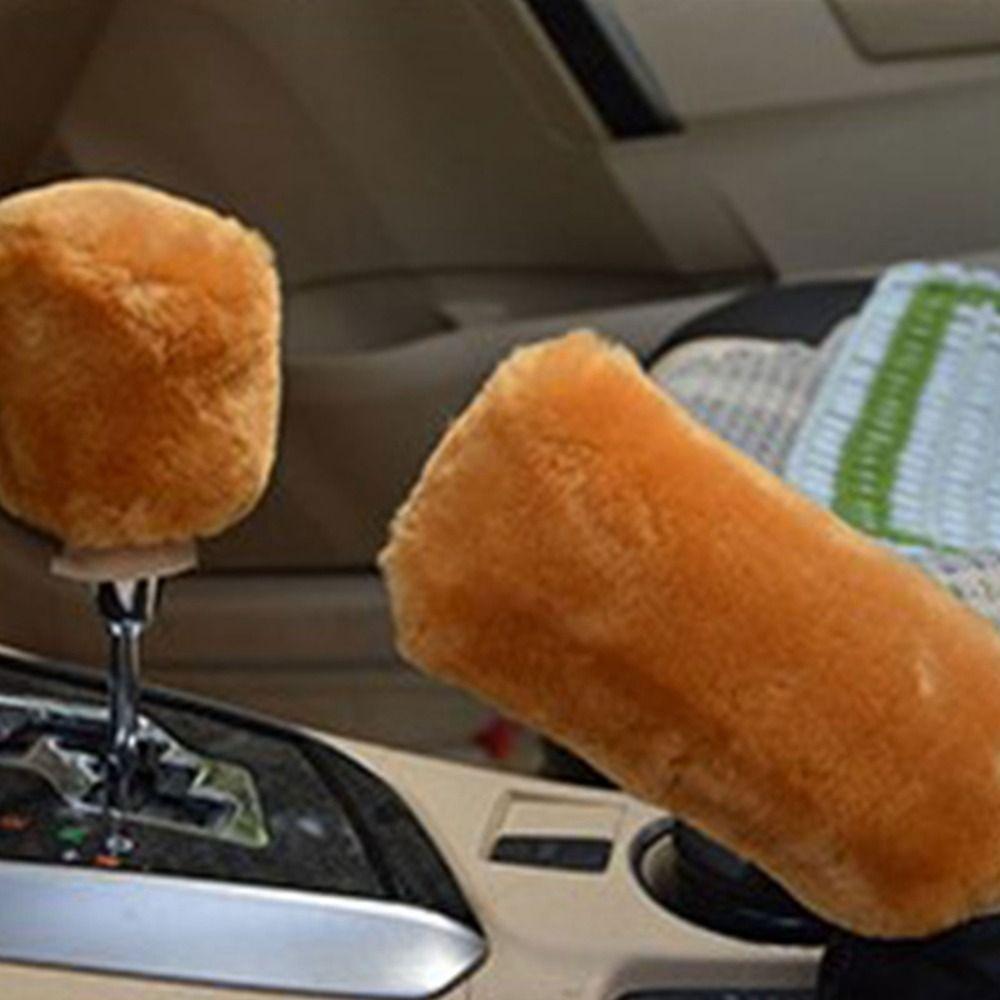 1 Pair of Soft Plush Handbrake Cover Set Warm Handbrake Grip Covers Automatic Transmission