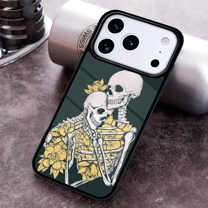 Красный Скелет Любви Схема Чехол для Телефона для iPhone 17 16 15 Pro Max Air 14 13 12 11 Plus Ударопрочный Чехол Capa