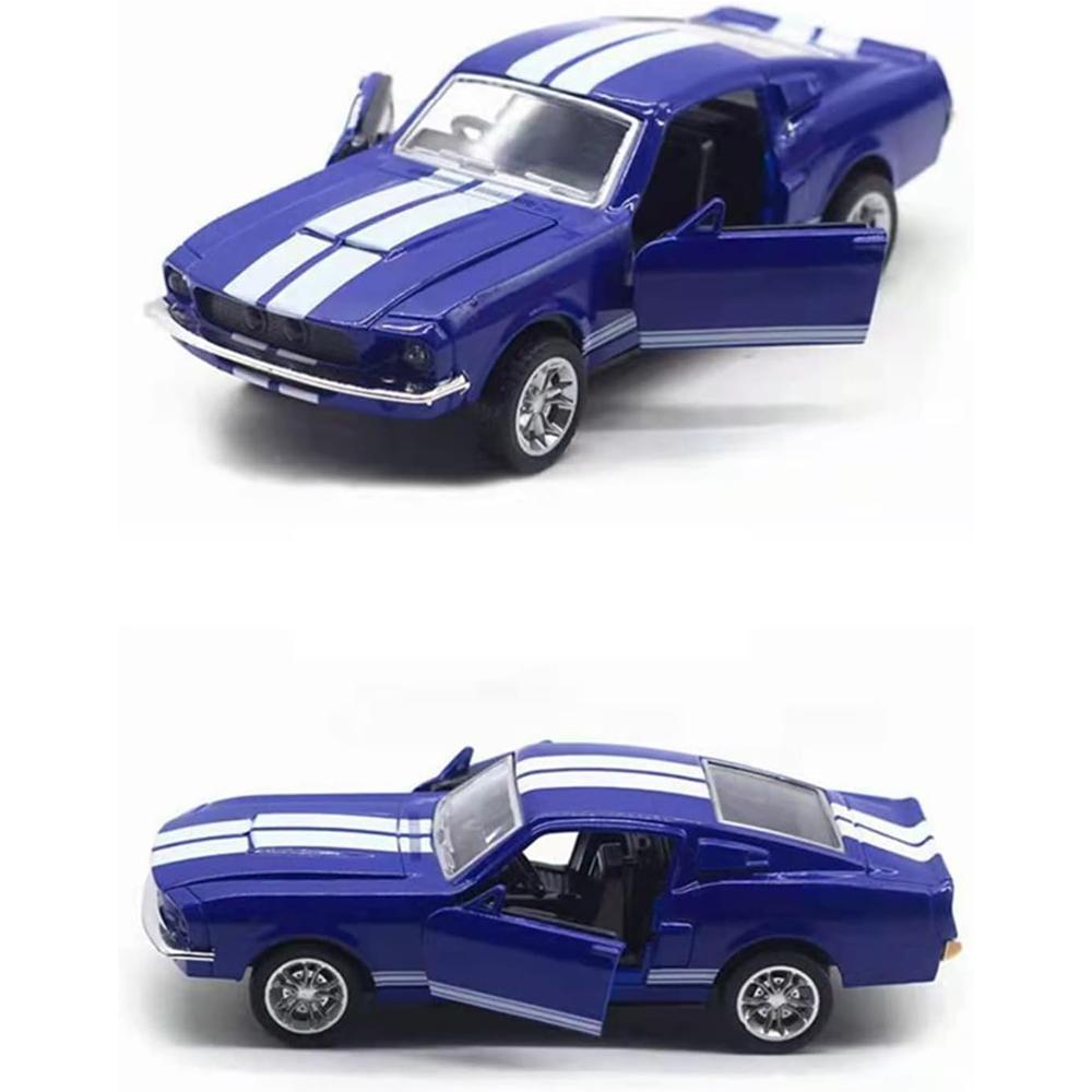1/32 масштабная игрушечная модель автомобиля для Ford Mustang, винтажная литая под давлением модель автомобиля из сплава, классическая копия автомобиля с откидной спинкой для детей, подарок