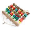 Hanging Chewing Toy Multicolored Natural Wooden Bird Tearing Blocks for Large ParrotS