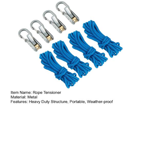 2/6/8/10/12/16/20Pcs Rope Tensioner with Roller Cord Heavy Duty Metal Outdoor Backpacking Hiking Boating Camping Guyline Rope Adjuster Tightener