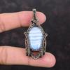 Blue Lace Agate Copper Pendant Top Quality Gemstone Pendant Wire Wrapping Pendant Beautiful Handmade Copper Jewelry Special Occasion Gift
