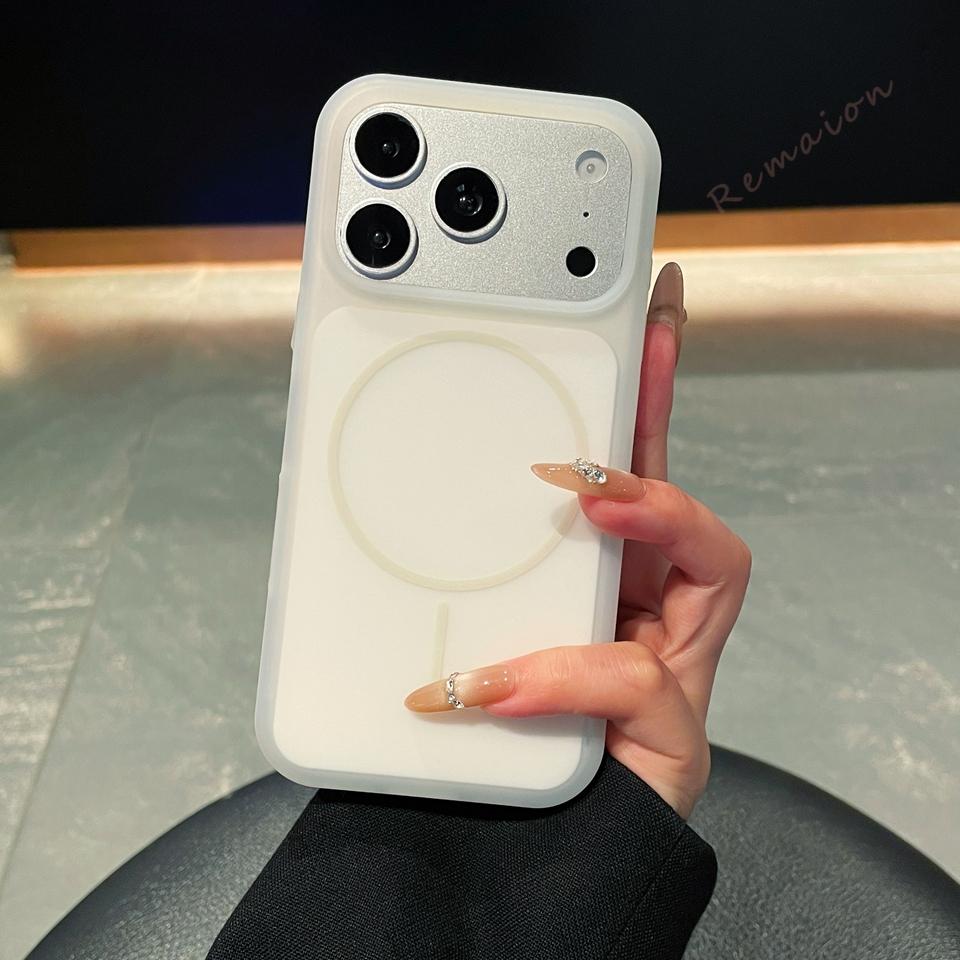 Magnetic Official Clear Phone Case for For Iphone 1 16 17 Pro Max 16Pro 17Pro Liquid Silicone Shockproof Protector Cover
