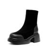 2025 Skinny Boots Height Increasing Elastic Boots Thick-soled Martin Boots Women's Autumn and Winter Maillard Short Boots Socks Boots Women's Boots