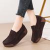Genuine Leather Women Casual Walking Shoes Fashion Slip-on Loafers Wedge Heels Platform Shoes Non-slip Mother Shoes