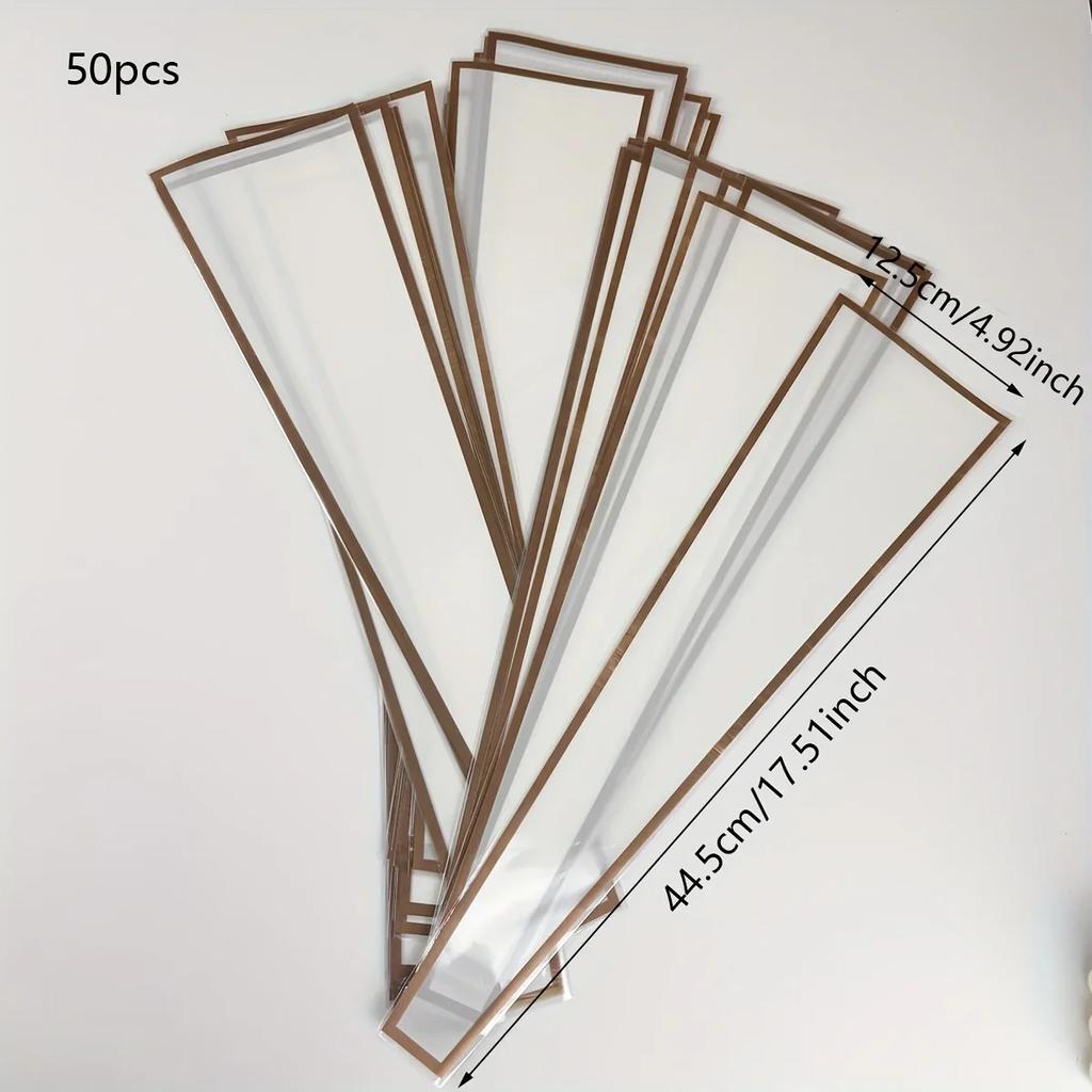 50/100 шт. Одиночный рукав для розы, упаковка для цветов, упаковка для букета, День святого Валентина, с прозрачным целлофановым пакетом для упаковки цветов.