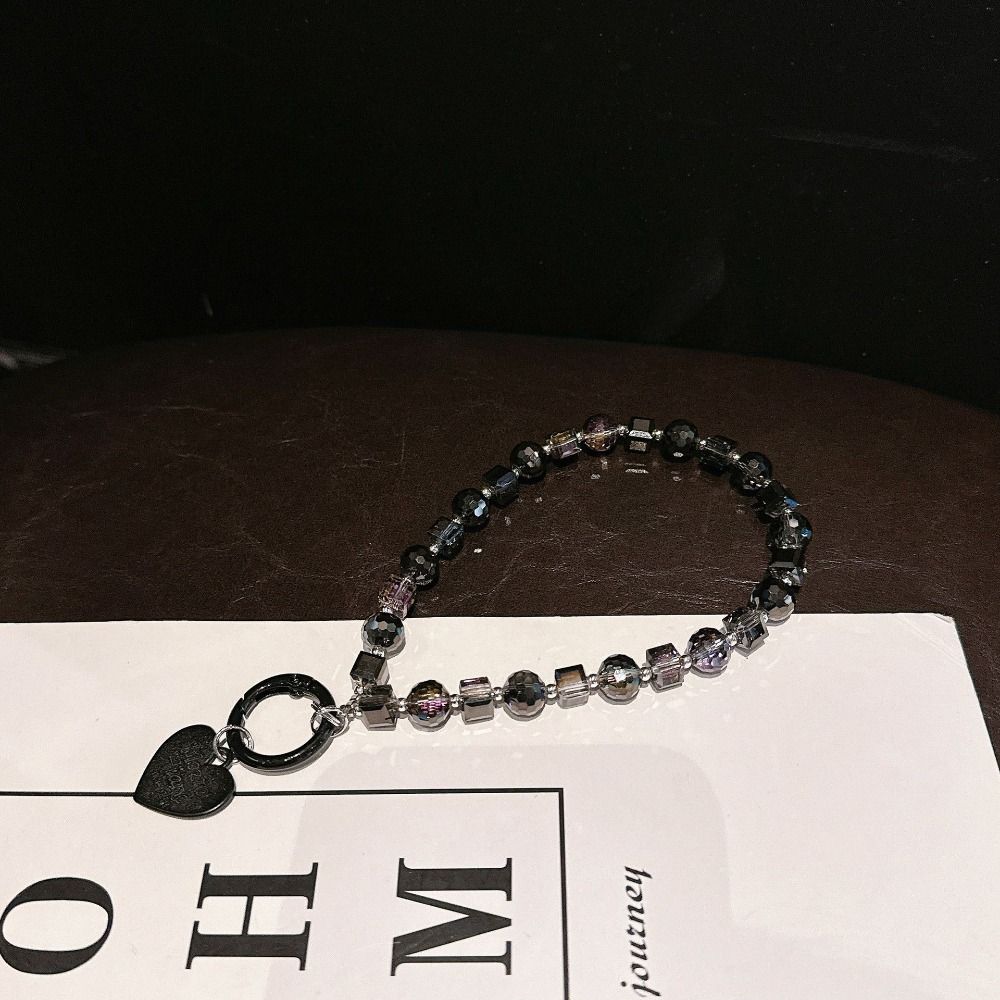 Короткая цепочка для телефона из хрустальных бусин, противоутерянный кулон-сердечко для телефона, ремешок для мобильного телефона, рождественские подарки