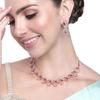 Attractive Rose Gold Plated Zircon Pink Tourmaline Necklace Set for Women