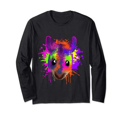 Футболка с длинным рукавом «Splash Art Mouse Present Animal Mouse Lover»