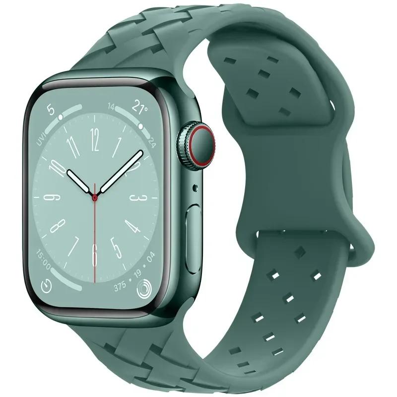 Ремешок для Apple Watch Band Ultra 49 мм, 44 мм, 40 мм, 45 мм, 41 мм, 38 мм, 42 мм, спортивный силиконовый тканый браслет-петля, серия IWatch 9, 8, 7, 6, 3