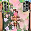 Матовый чехол с цветочным узором "Тюльпан" для Samsung Galaxy S25 S24 S23 S22 Ultra S21 Plus S20 FE A73 A72 A71 A56 A55 A54 A53 Акриловая крышка