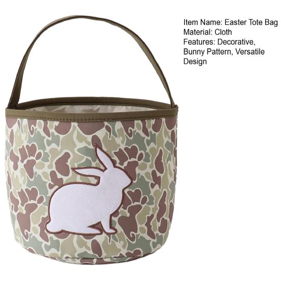Easter Tote Bag Decorative Bunny Basket Spring Holiday Bag Egg Collecting Festive Party Indoor Outdoor Decoration