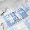 Блокнот Simplicity Binder корейского цвета, сине-серебристый, журнал, мини-портативный горизонтальный дневник, блокнот, школьные принадлежности