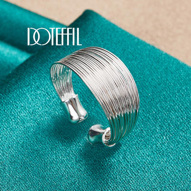 Кольцо из стерлингового серебра 925 пробы с несколькими линиями, модные свадебные украшения