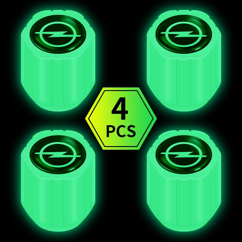 VKXG1 4Pc Car Luminous Tire Valve Caps Tyre Fluorescent Accessories For Opel Corsa Astra Insignia Vectra Zafira Meriva Mokka Grandland