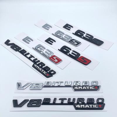 3D глянцевые черные буквы E43 E53 E63 E63S V8 Biturbo 4matic ABS эмблема для Mercedes Benz AMG автомобиля Fender багажник W212 W213 наклейка