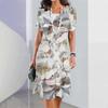 Женские платья лета 2023 года в стиле бохо в стиле ретро с повседневным принтом и цветочным принтом, элегантные и стильные женские вечерние платья с короткими рукавами
