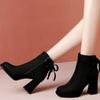 2024 Hot Selling Women's Shoes Women's Boots Retro Modern Boots Solid Color Zipper Round Toe Thick Heel Women's Boots