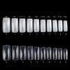 Manicure 500 Pcs French Nail Pieces Boxed Clear Scrub Fake Nail Patch Removable Full Stick Natural Fake Nail Patch