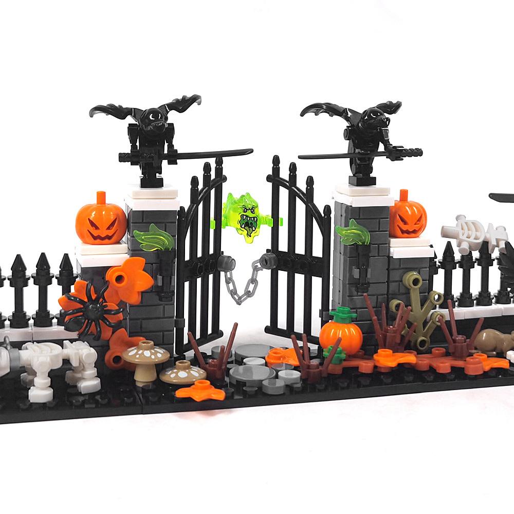 Украшение на Хэллоуин Строительный блок Кладбище Уличная сцена Орнамент Призрачный Жнец Игрушка