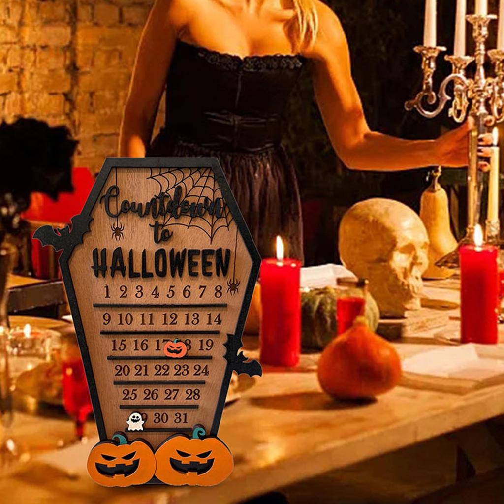Обратный отсчет до Хэллоуина, деревянный гроб, адвент-календарь, тыква, 31 день, календари обратного отсчета на Хэллоуин для детей, домашний декор
