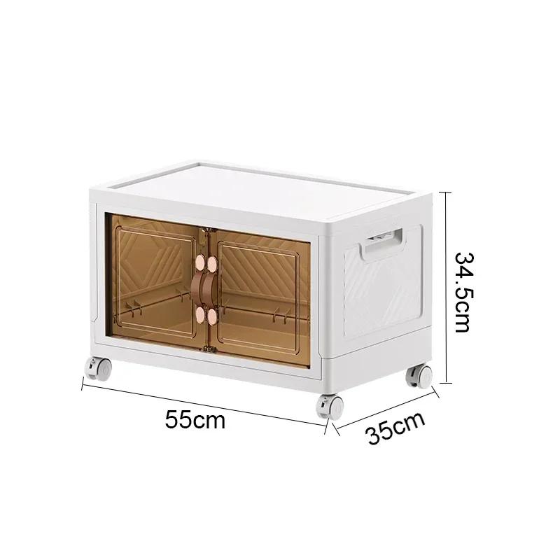 Multi-Layer Wardrobe Containers With Wheels Multifunctional Floor-Standing Bedroom Folding Storage Box Plastic Kitchen Cabinets