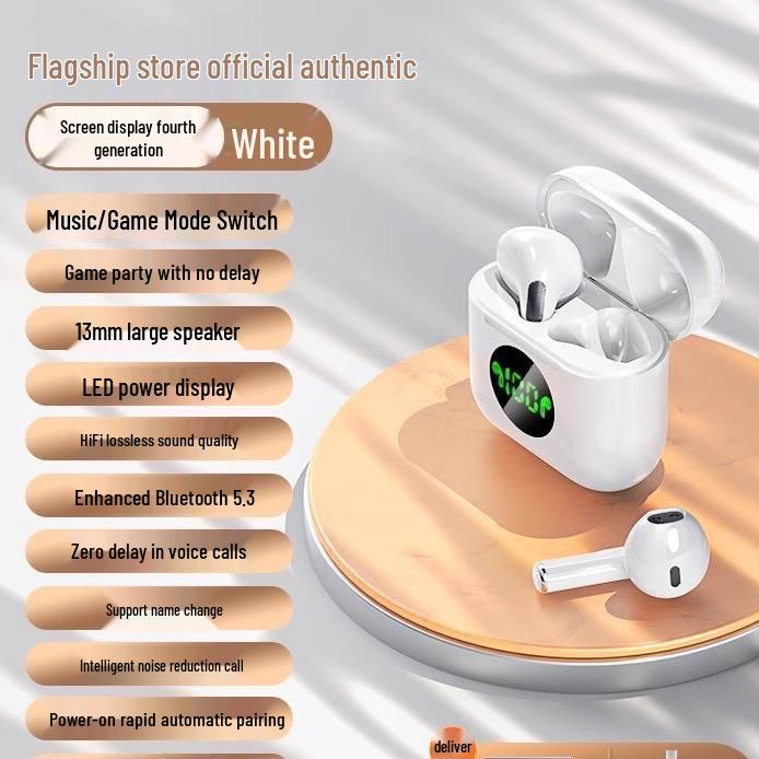 Pro4 Bluetooth Headset: Second-Gen Wireless High-Quality Sound, Sports Design, Extra-Long Listening Time, Compatible with Apple & Android.