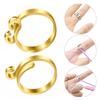 4 шт. регулируемая петля для вязания крючком, набор колец, пальцы, 2 стиля, металлическое натяжное кольцо для вязания крючком, открытая направляющая для пряжи, держатели для пальцев, напёрстки для вязания крючком