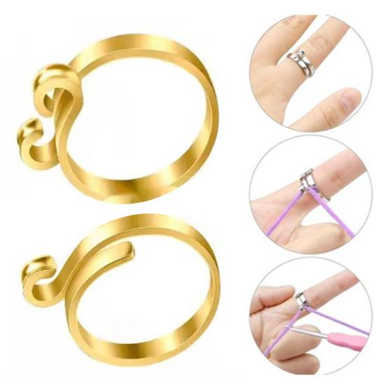 4 шт. регулируемая петля для вязания крючком, набор колец, пальцы, 2 стиля, металлическое натяжное кольцо для вязания крючком, открытая направляющая для пряжи, держатели для пальцев, напёрстки для вязания крючком