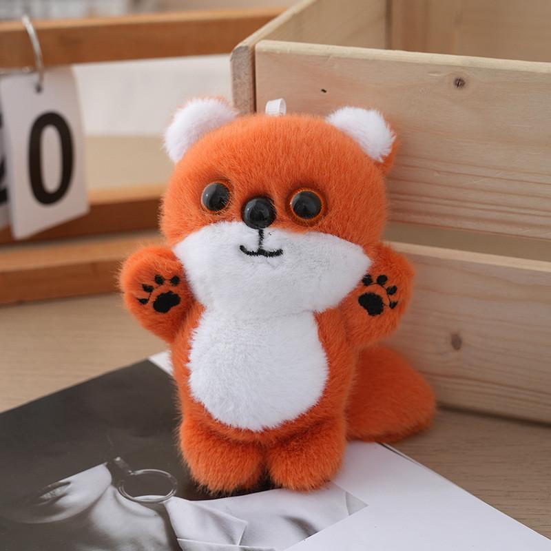 Милый лисенок, маленький кулон, плюшевая игрушка, кукла, подвеска для рюкзака, брелок, мода