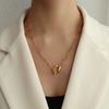 Ожерелье из титановой стали Haute Couture Color Retention Ot Buckle Queen Double Clavicle ожерелье P1028