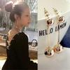 Fashion Drop Dangle Earrings Women Long Chain Bling Ball Drop Dangle Beads Earrings Jewelry Gift