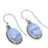 Серьги из натурального голубого кружевного агата из стерлингового серебра 925 пробы 1,25 дюйма e1e20