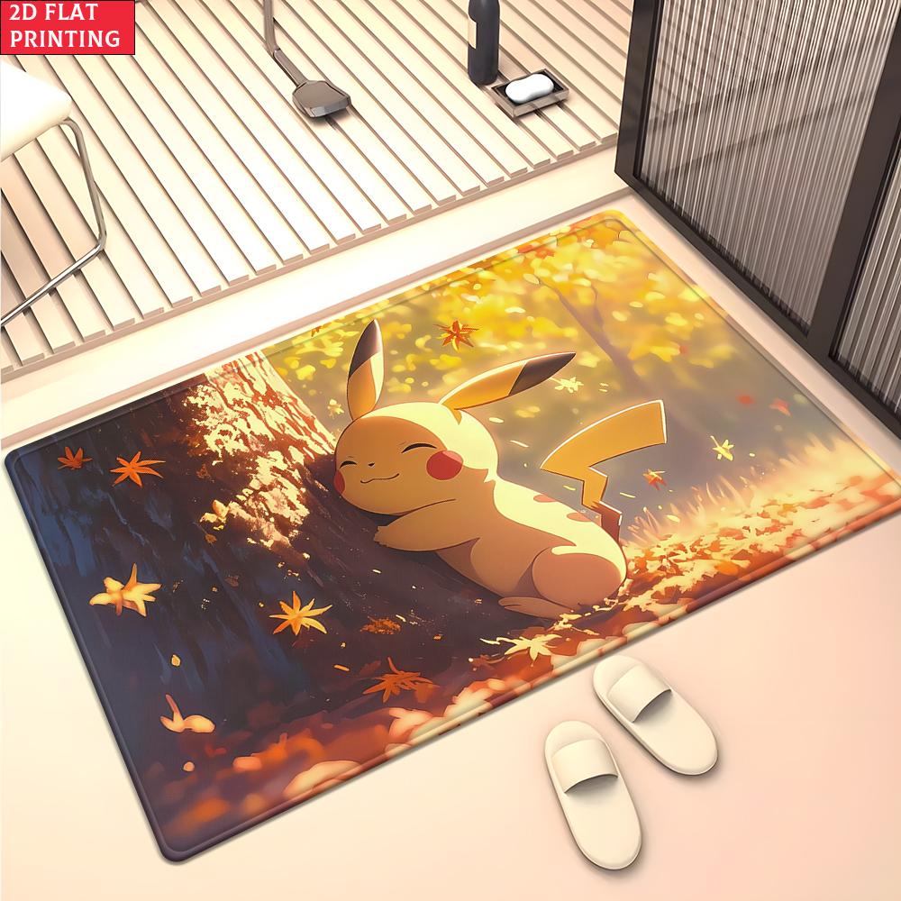 Cute Yellow Cartoon Character Area Rug Anti Slip Washable Floor Mat For Kids Bedroom Living Room Game Bedroom Home Decor Carpet