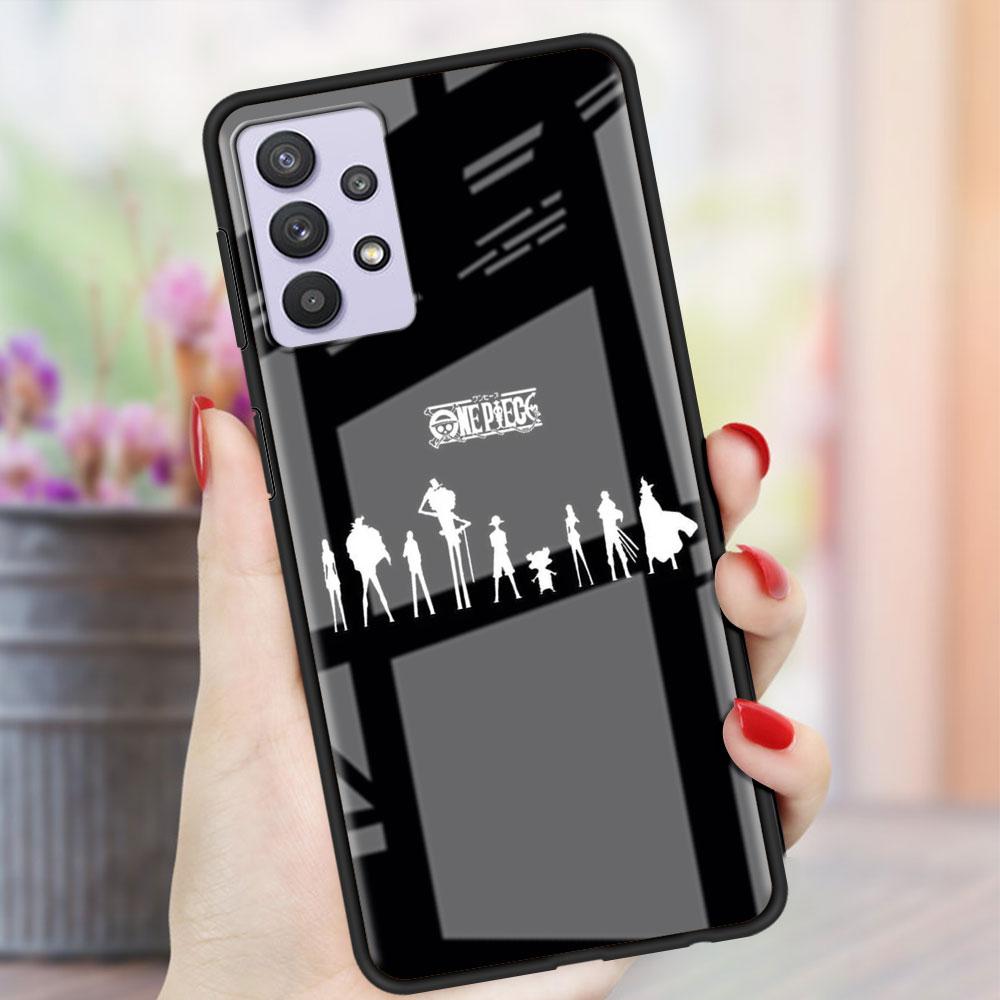 Аниме черный стеклянный чехол для Samsung Galaxy A52 A71 A50 A51 A70 A21s A31 A72 A10 A12 A30 A22 5G чехол для телефона