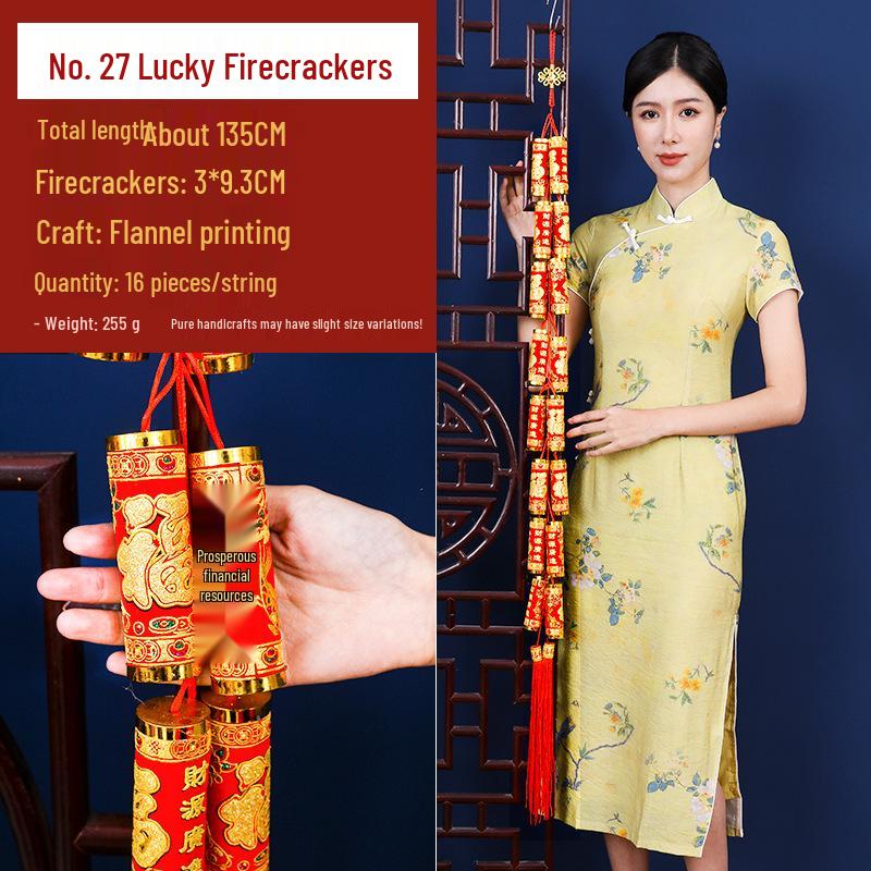 Новогодние украшения 2025 года - года Змеи: Подвески-мешочки с красным перцем чили «Фейерверк» на китайский Праздник весны