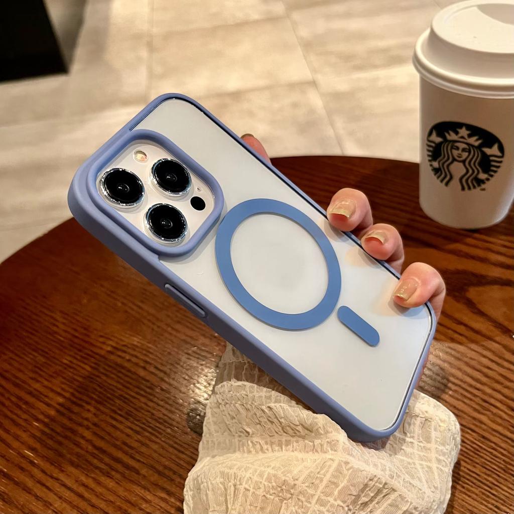 Simple and Transparent, Suitable for Apple 16 Mobile Phone Case Magnetic Suction IPhone14 Titanium 15ProMax Silicone Anti-drop Hard Case