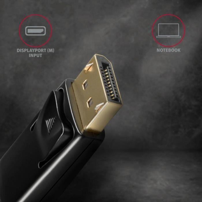 AXAGON Compatible RVD-HI14C2 DisplayPort Zu HDMI Adapterkel, 4K/30 Hz, 180 Cm Lang - Schwarz - 8595247906083