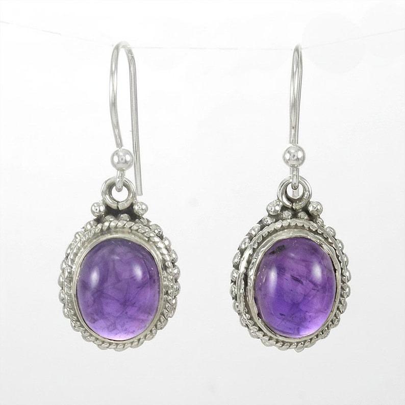 Solid 925 Sterling Silver Moonstone Gemstone Earrings Handmade dangle Earrings Gift For Her Silver Jewelry