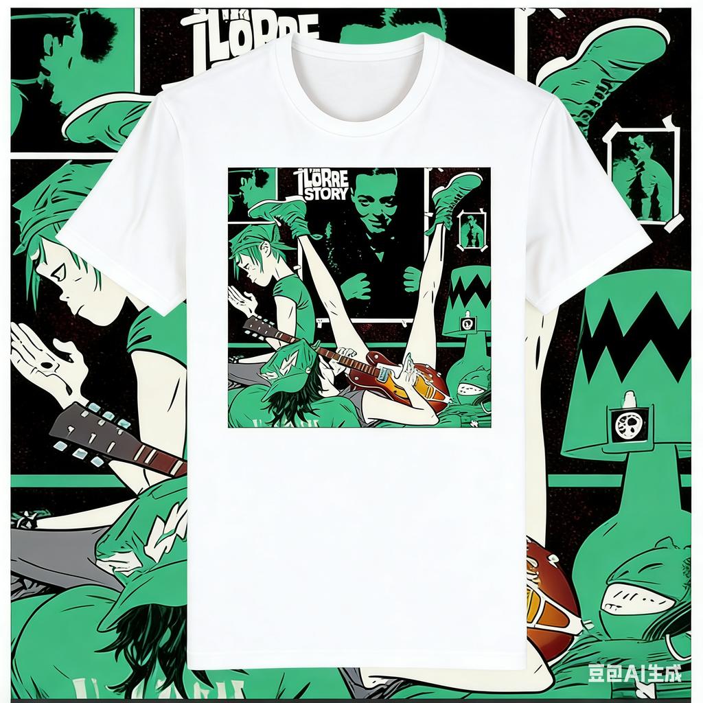 Gorillaz Surrounding Tshirt Unisexs and Womens Cotton Summer Clothes Hip Hop Fashion Short Sleeve Tshirt Streetwear Fan Gifts